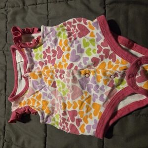 Colorful Heart Print Baby Onesie